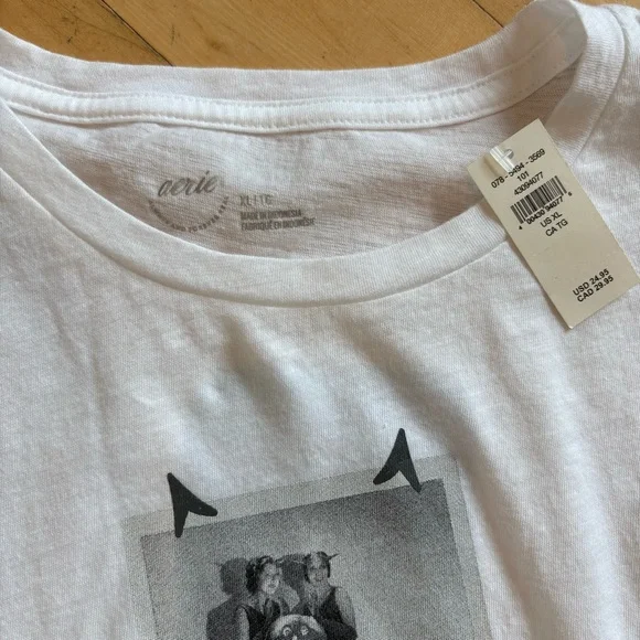 AERIE Little Devils Polaroid Vintage T-Shirt White Short Sleeved Size XL - Picture 4 of 5